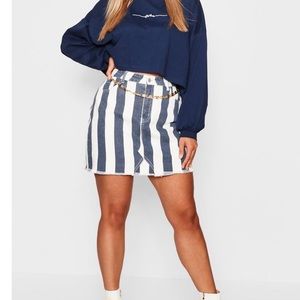 Denim striped skirt